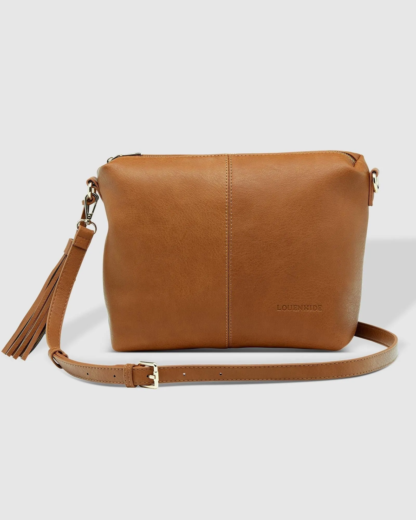 Kasey Crossbody Bag With Stripe Strap Tan
