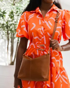Kasey Crossbody Bag With Stripe Strap Tan