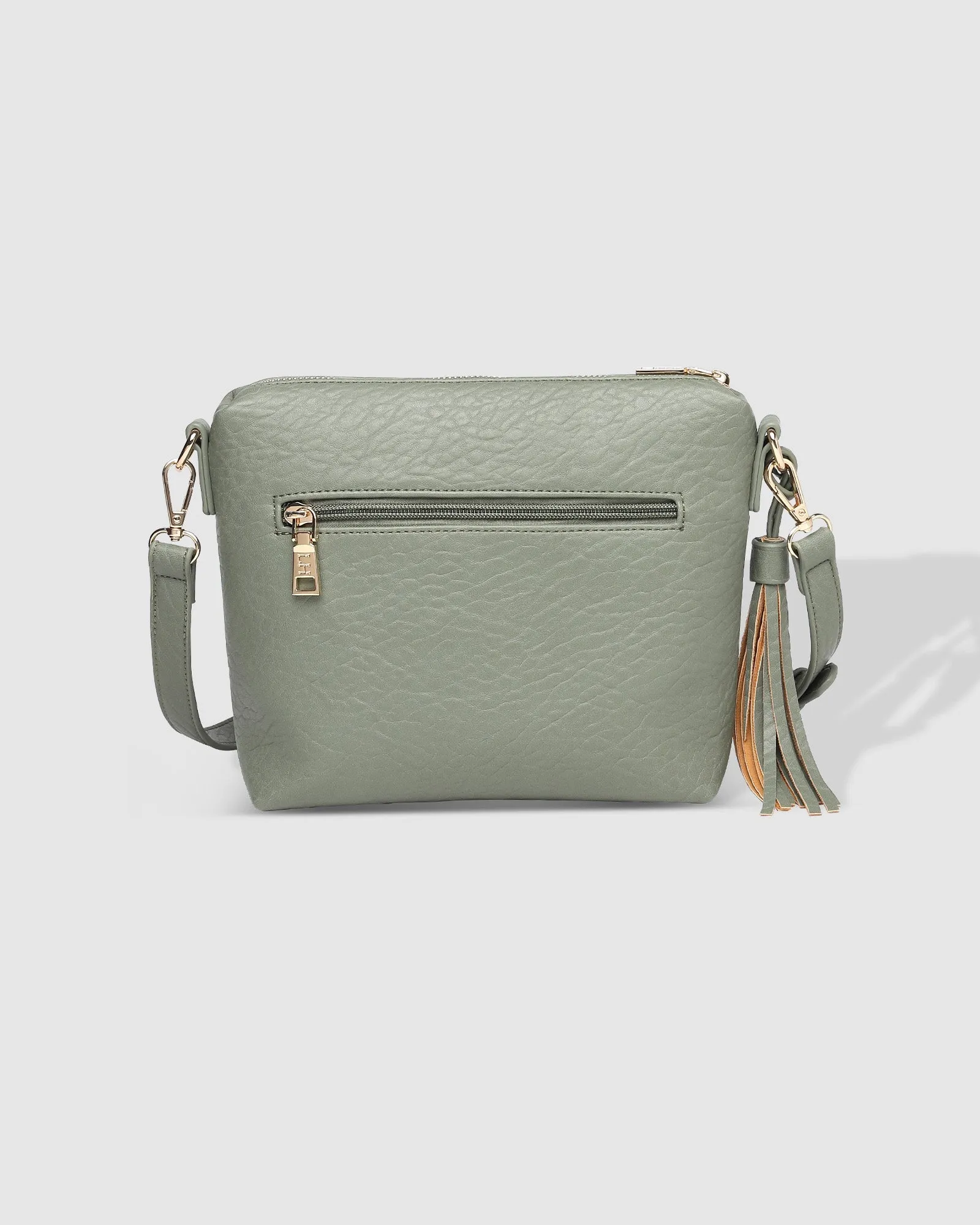KASEY TEXTURED CROSSBODY BAG WITH LOGO STRAP LIGHT KHAKI
