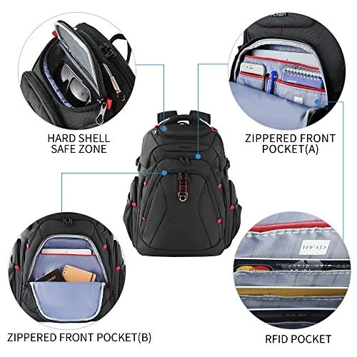 KROSER Travel Laptop Backpack 17.3 Inch XL Computer Backpack
