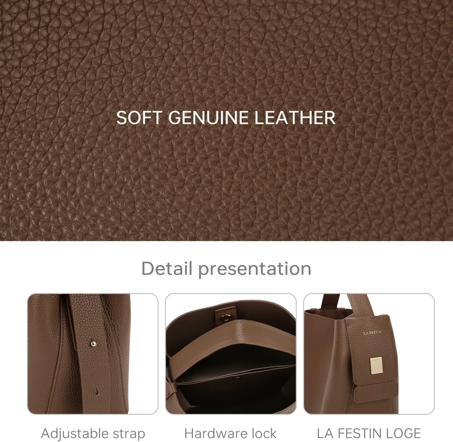 LA FESTIN Small Purse Genuine Leather Bags for Women: Shoulder Handbags Crossbody Bag