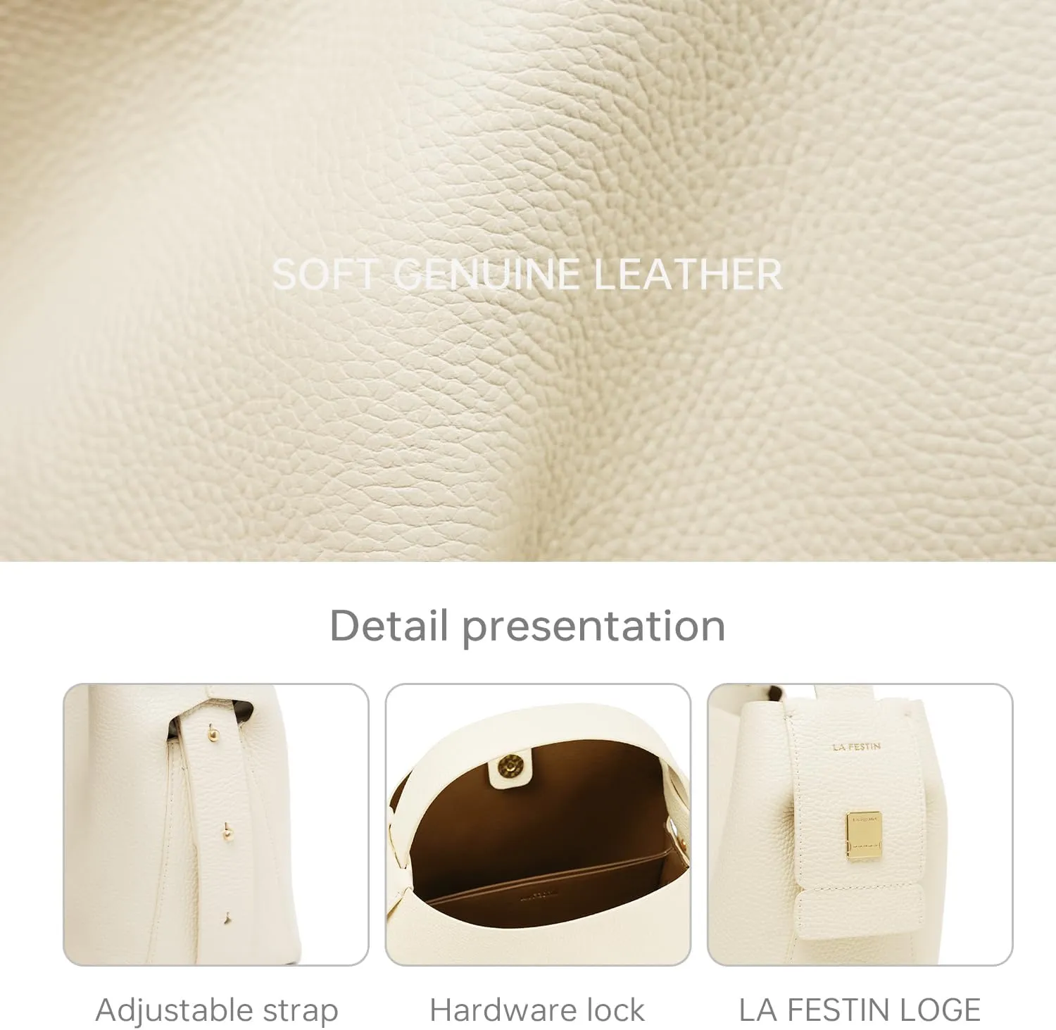 LA FESTIN Small Purse Genuine Leather Bags for Women: Shoulder Handbags Crossbody Bag