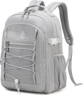 Lanola Travel Business Study Water Resistant Casual Backpack Lightweight Student School bag for Men Women - Gray