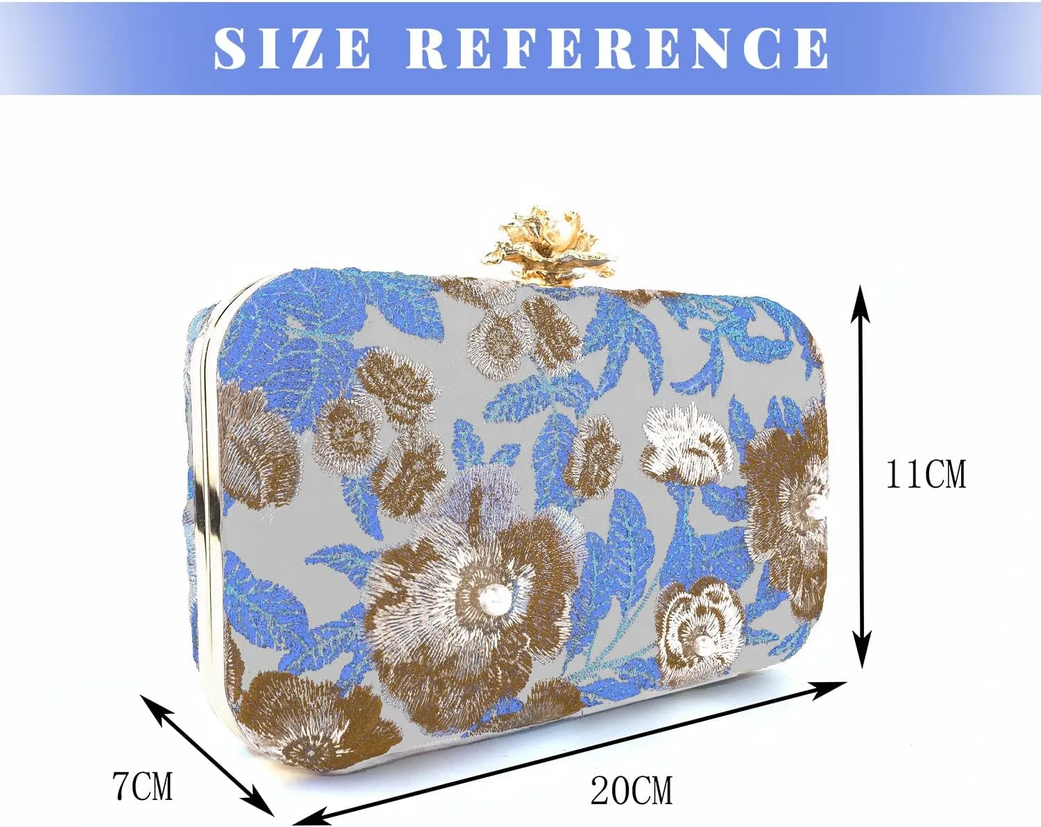 Lanpet Women's Embroidery Beaded Clutch Evening Bags Vintage Purses for Formal Party Wedding
