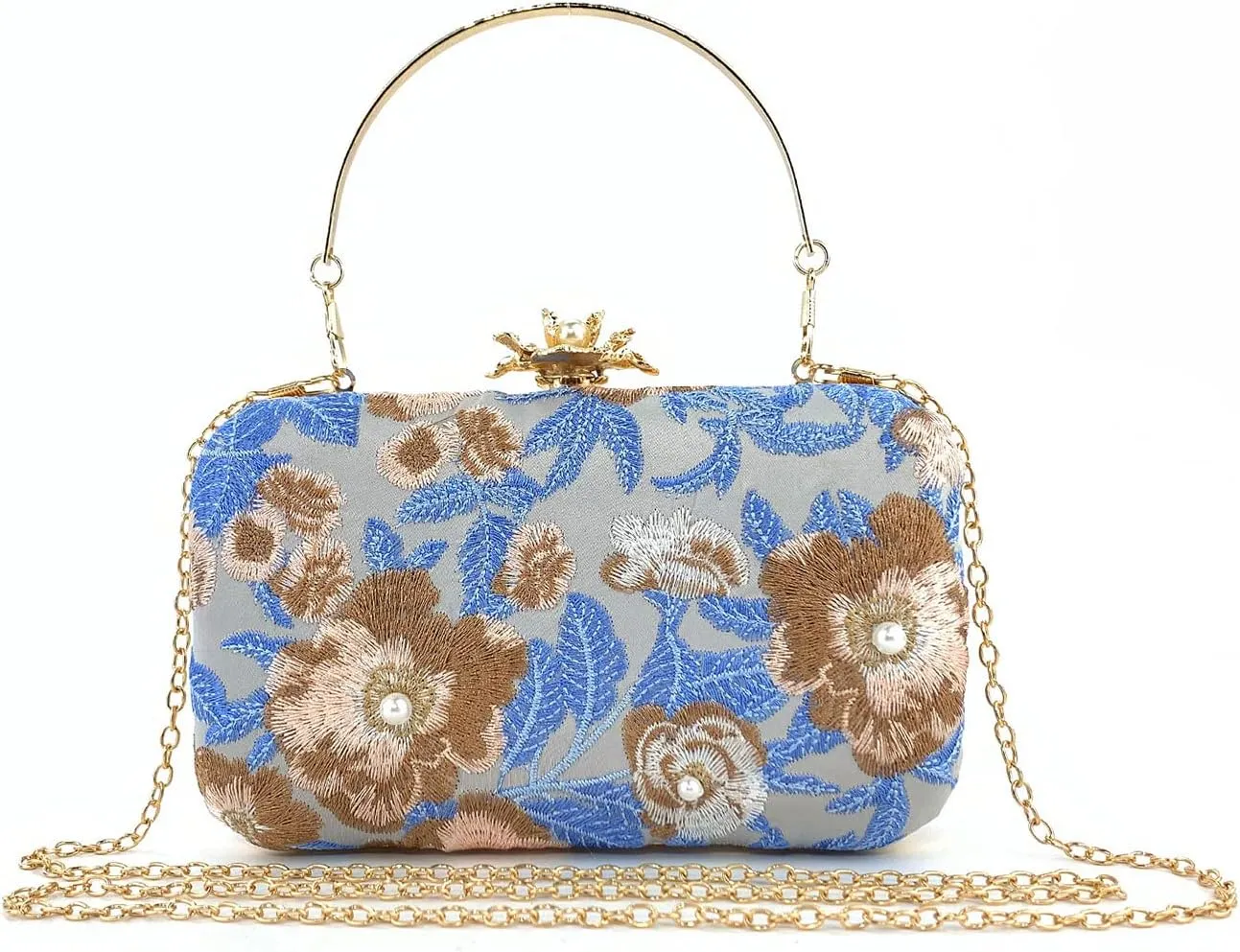 Lanpet Women's Embroidery Beaded Clutch Evening Bags Vintage Purses for Formal Party Wedding