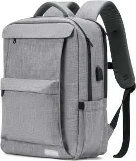 Laptop Backpack for Women Men,Work Commuter Travel Business Backpack with Laptop Compartment,College Computer Casual Daypack, Book Bags,17 Inch Gray