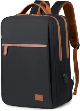 Laptop Backpack,Business Travel Anti Theft Slim Durable Laptops Backpack with USB Charging Port,Water Resistant College Computer Bag for Women & Men Fits 15.6 Inch Laptop and Notebook-Black
