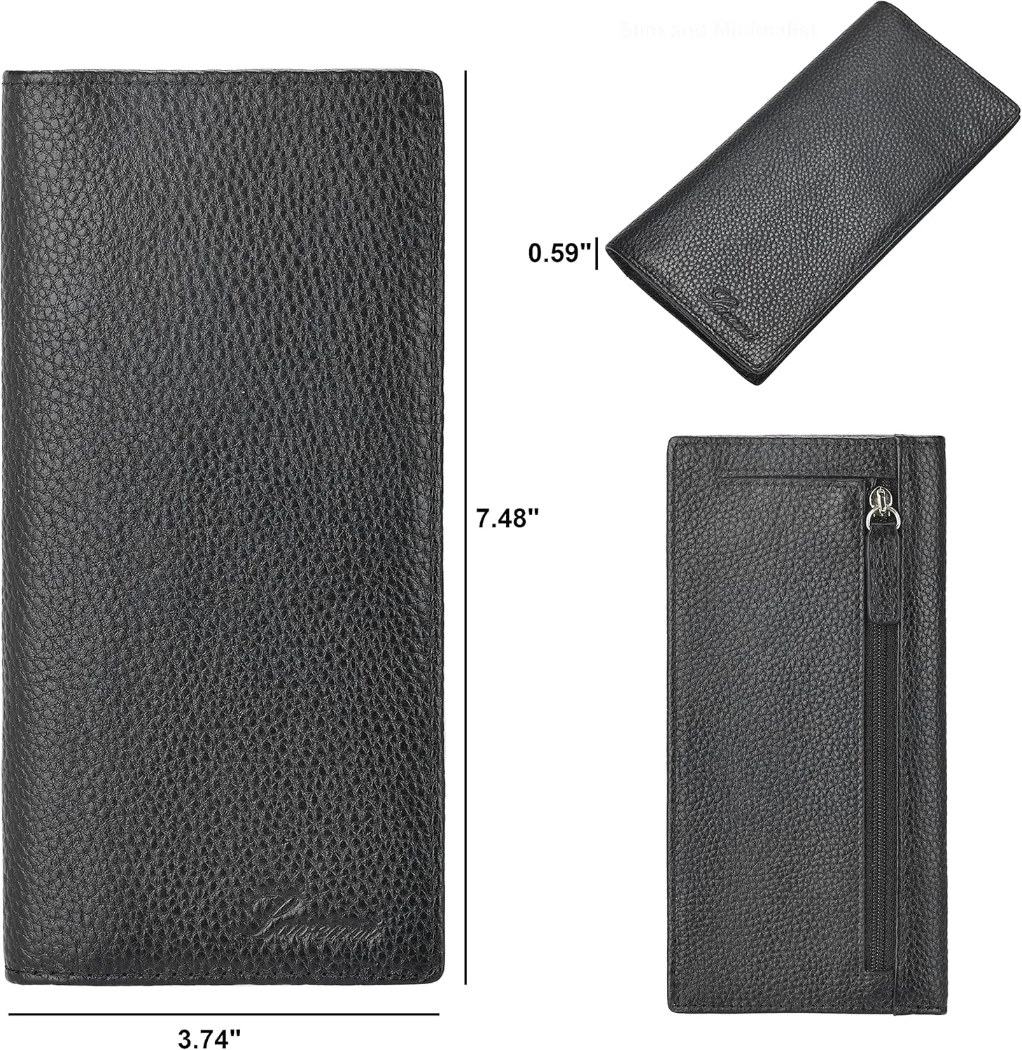 Lavemi Ultra Slim Thin Leather Women Wallet RFID Blocking Credit Card Holder Bifold Long Ladies Billfold