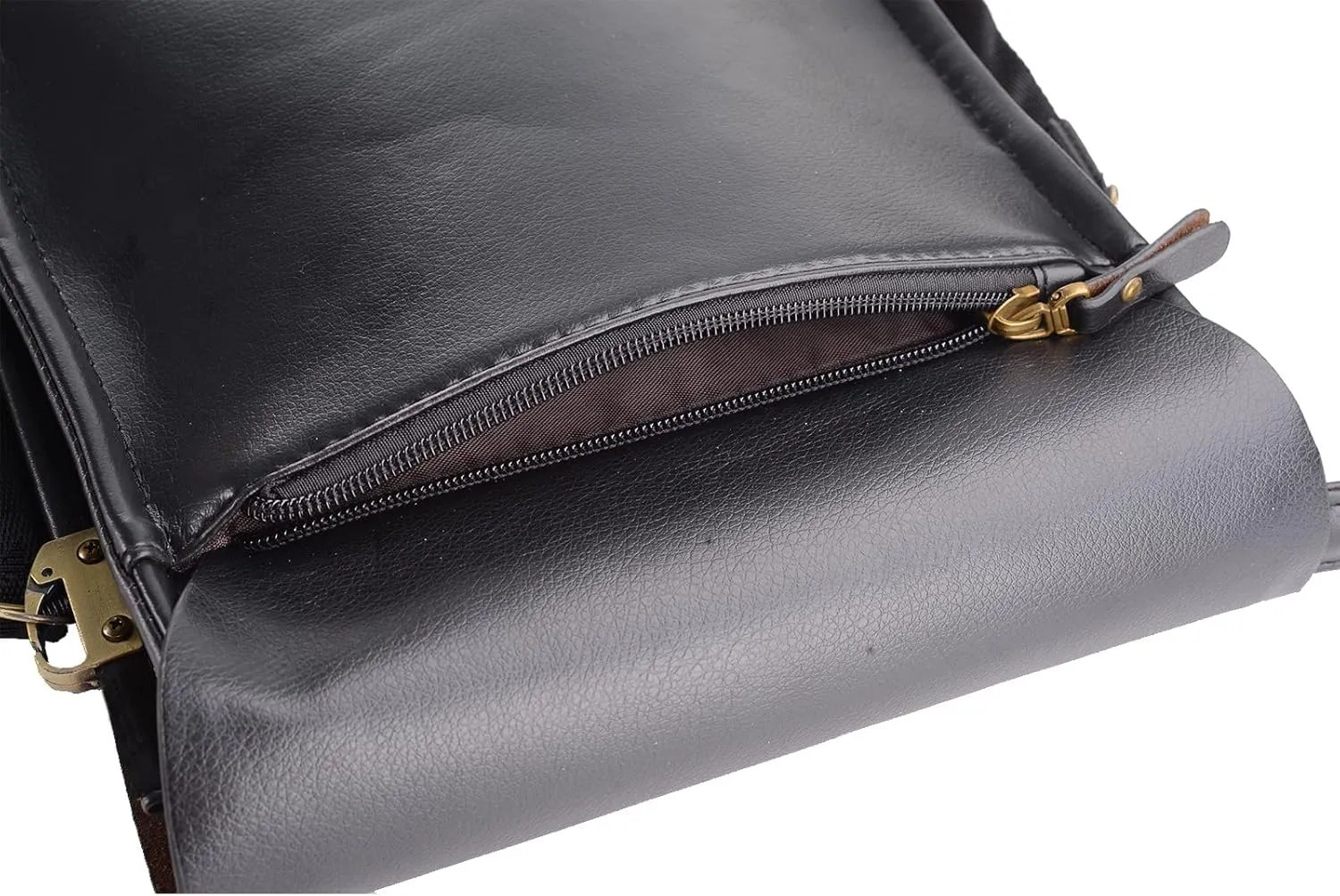 Leather Messenger Sling Crossbody Shoulder Bag for Men Travel Work Business Magnetic Buckle Adjustable straps