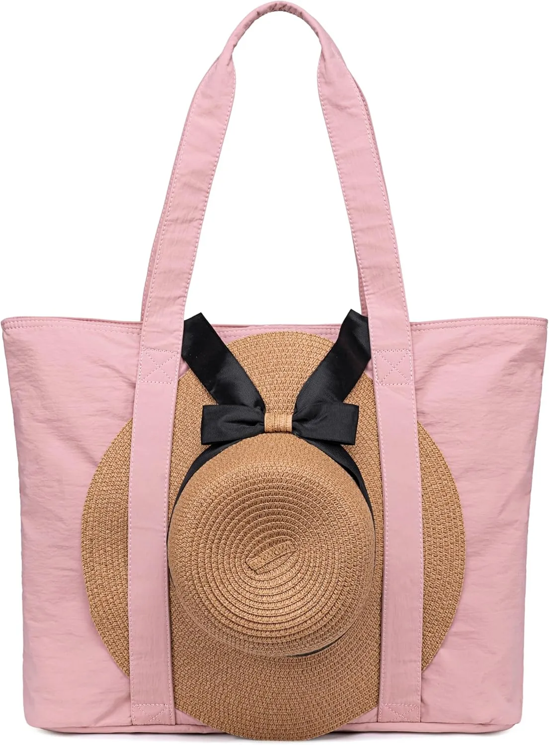 LEDAOU Beach Bags for Women, Beach Bags Waterproof Sandproof, Packable Beach Tote Bag with Zipper Travel Sports