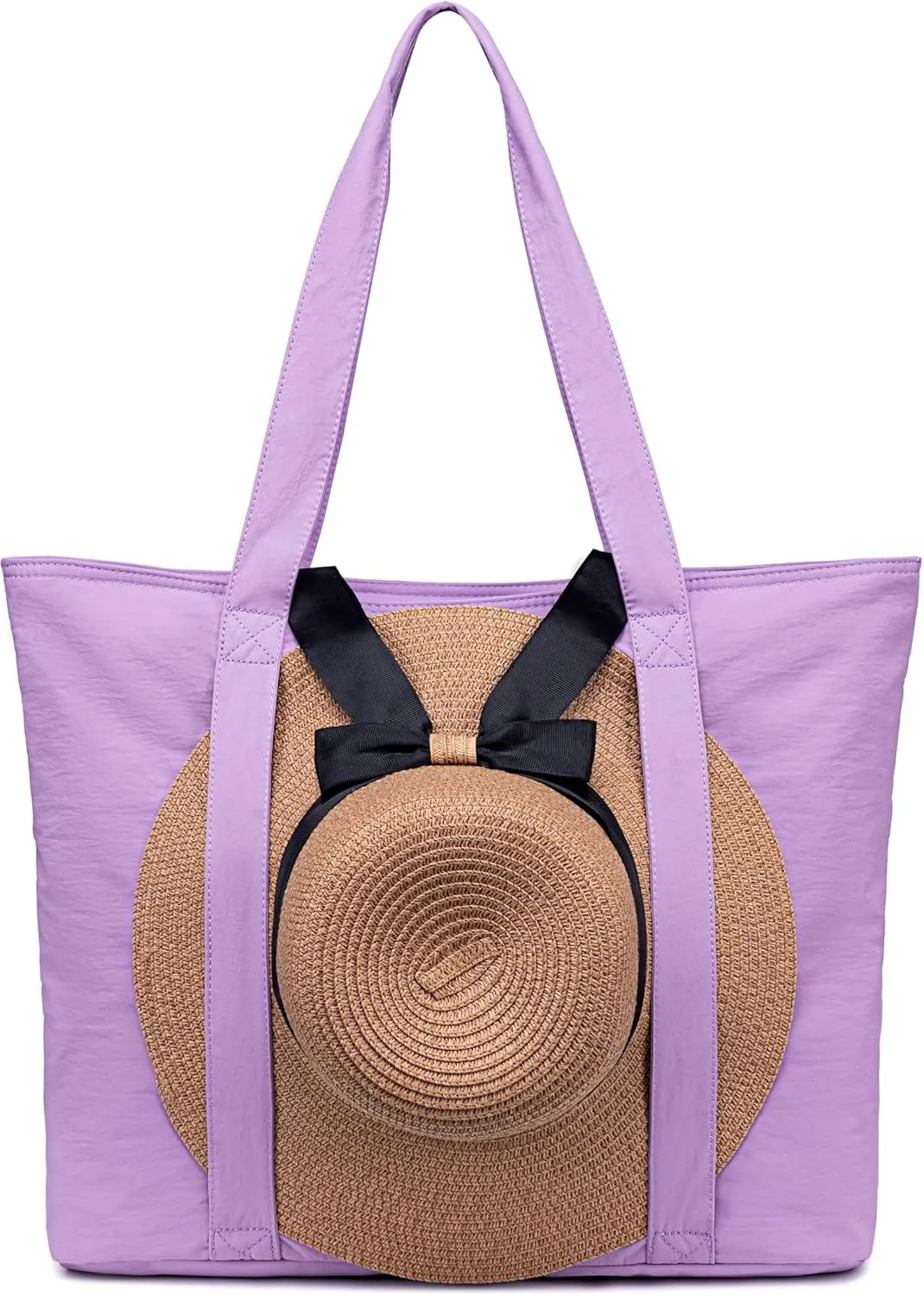 LEDAOU Beach Bags for Women, Beach Bags Waterproof Sandproof, Packable Beach Tote Bag with Zipper Travel Sports