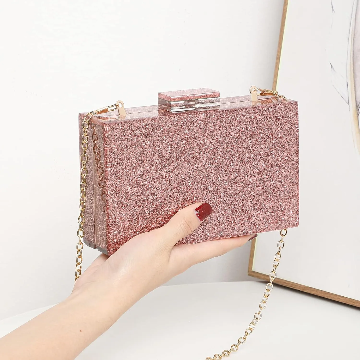 LETODE Acrylic Clutch Bags Purse Perspex Bag Handbags for Women