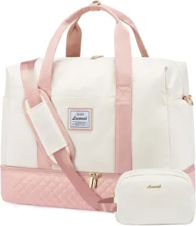 LOVEVOOK Travel Duffel Bag, 18inch Weekender Bags for Women with Shoe Compartment35L Carry on Overnight Bag with Toiletry Bag, Gym Duffel Bag with Wet Pocket, Hospital Bags for Labor and Deliver