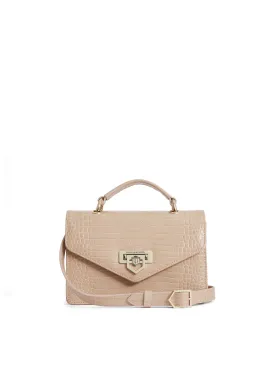 Loxley Mini Cross Body Bag - Blush Croc Print Leather