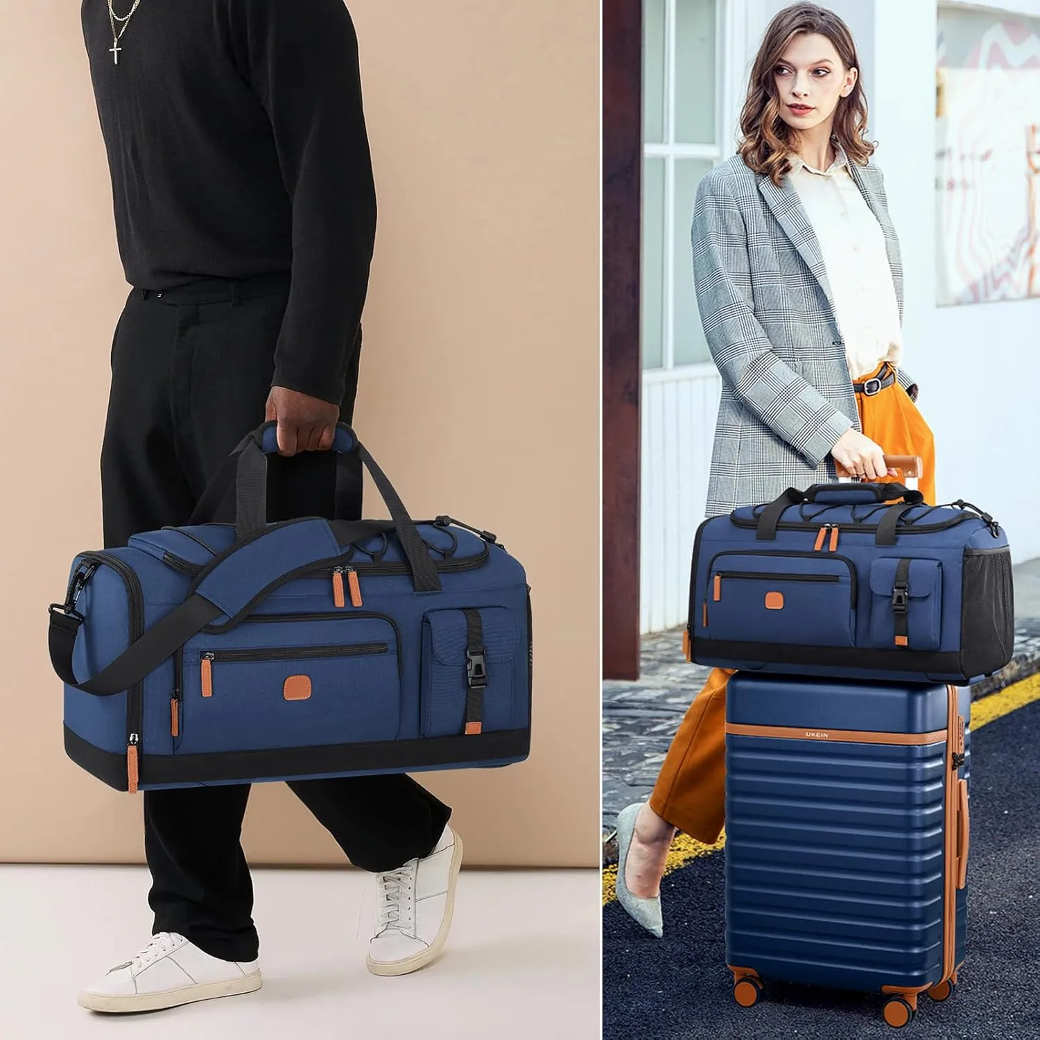 Luggage Sets 5 Piece, Polycarbonate Hardside Carry On Suitcase Set with Spinner Wheel TSA Lock, Suitcase set with Travel Bag for Women Men