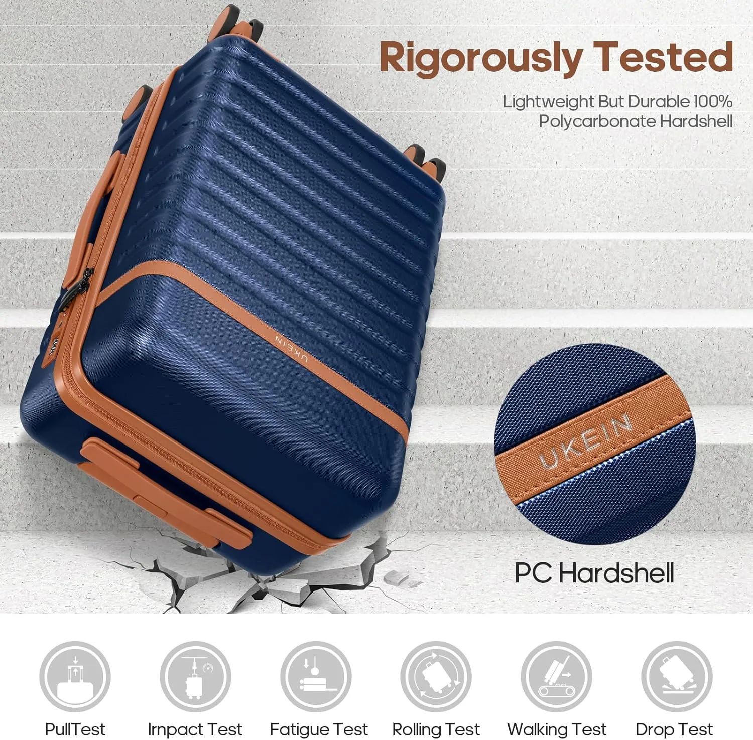 Luggage Sets 5 Piece, Polycarbonate Hardside Carry On Suitcase Set with Spinner Wheel TSA Lock, Suitcase set with Travel Bag for Women Men
