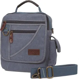 Men Purse Shoulder Small Crossbody Canvas Messenger Tote Side Travel Bag Detachable Strap