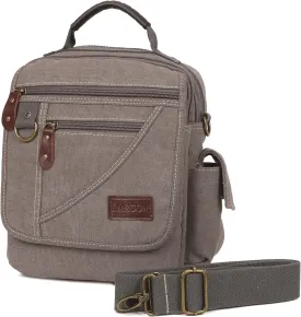 Men Purse Shoulder Small Crossbody Canvas Messenger Tote Side Travel Bag Detachable Strap