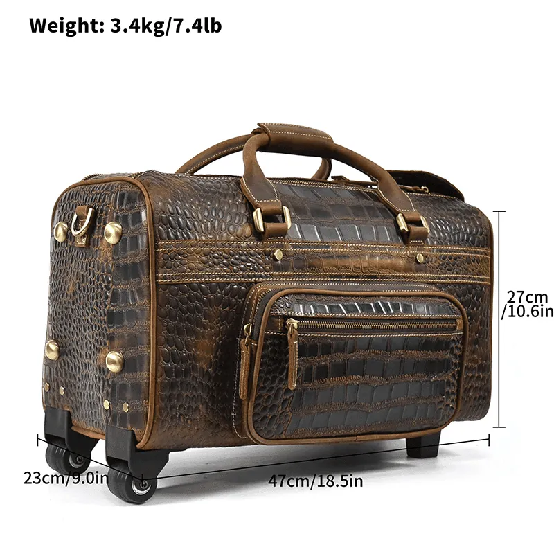 Mens Overnight Weekender Bag Large Capacity Textured