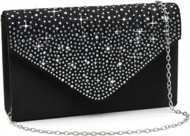 Milisente Evening Bag for Women Glitter Rhinestone Wedding Evening Purse Crystal Envelope Crossbody Shoulder Clutch Bags