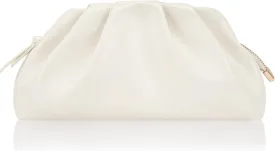 Milisente Vintage Cloud Evening Bag Shiny Crackle Pleated Zipper Clutch Purses for Women With Convertible Crossbody Strap