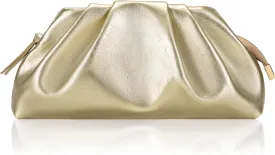 Milisente Vintage Cloud Evening Bag Shiny Crackle Pleated Zipper Clutch Purses for Women With Convertible Crossbody Strap