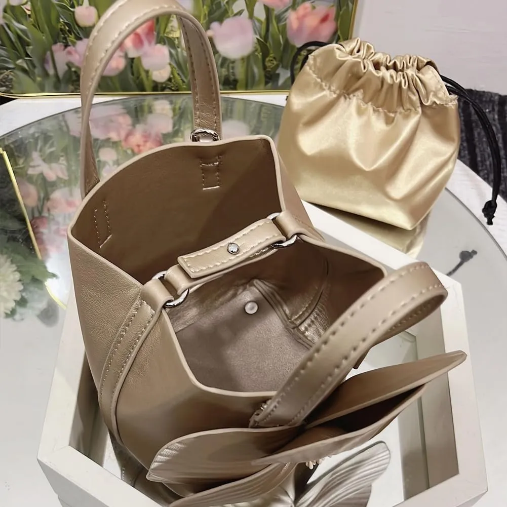 Mini Flower Evening Purse Floral Clutch Purses for Women PU Leather Evening Handbag with Chain Wedding Party Prom