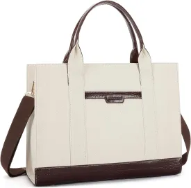 Missnine Tote Bag Canvas Laptop Bag 15.6 inch Briefcase for Women Large Capacity Handbag for Office, School, Travel
