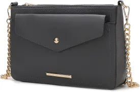 MKF Collection Crossbody Bag for Women, Envelope Clutch Pouch Vegan Leather Crossover Handbag Purse By Mia K