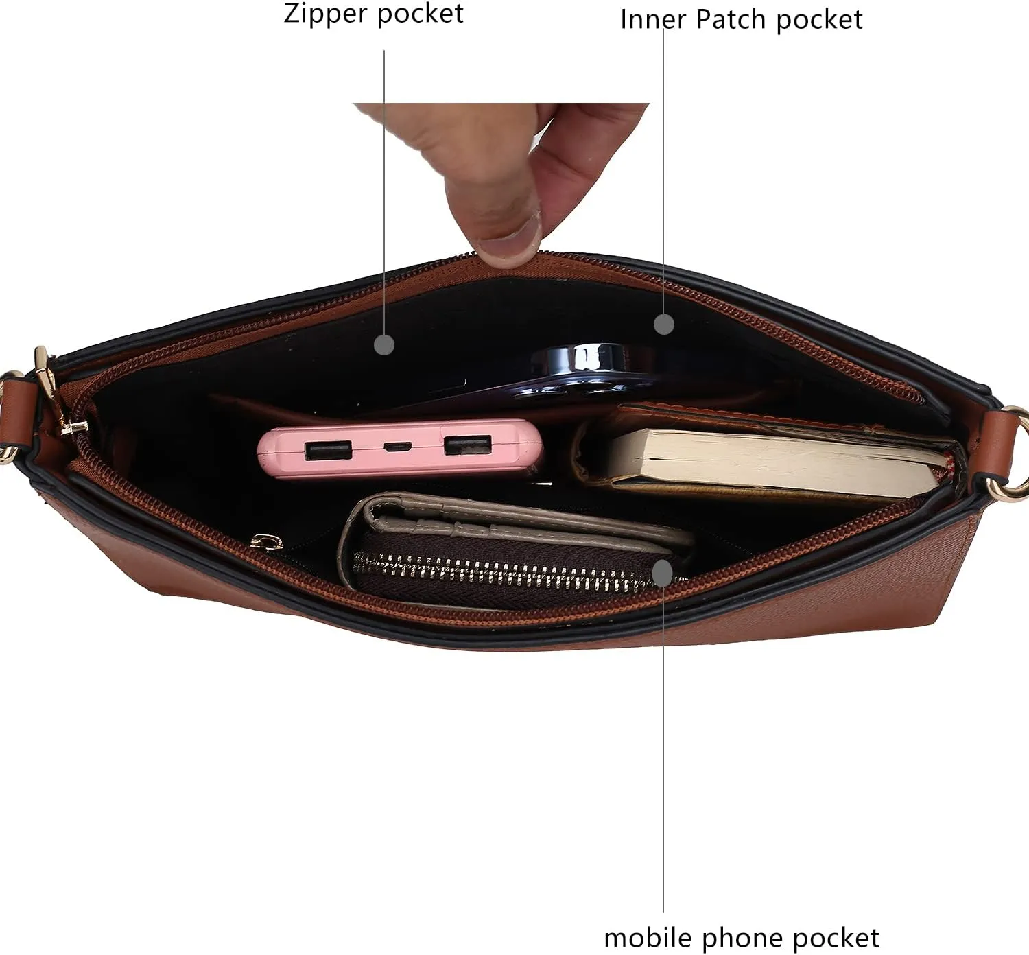 MKF Collection Crossbody Bag for Women, Envelope Clutch Pouch Vegan Leather Crossover Handbag Purse By Mia K