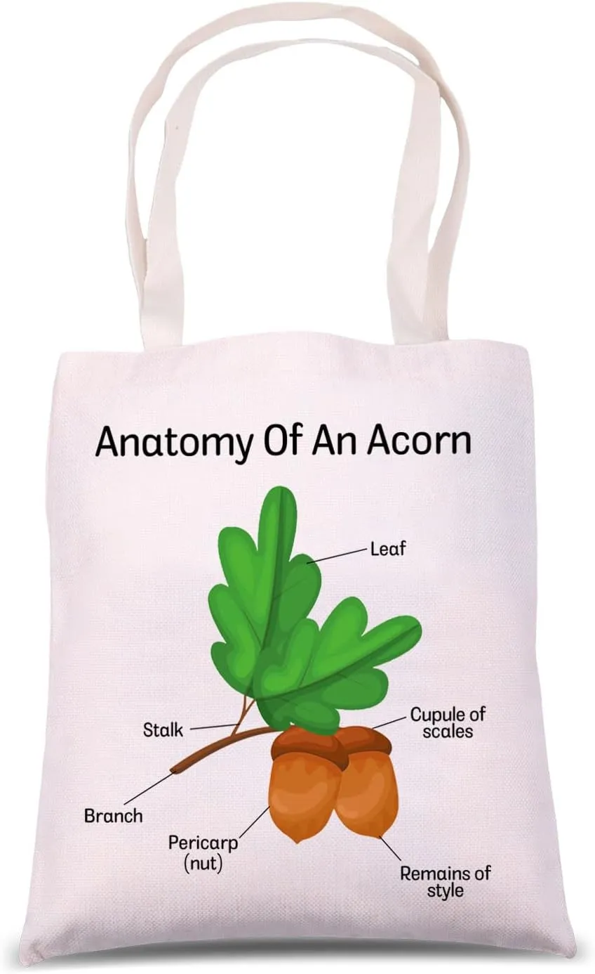 MNIGIU Acorn Anatomy Shoulder Bag Acorn Nut Lover Gift Acorn And Oak Leaf Tote Bag Acorn Theme Gift