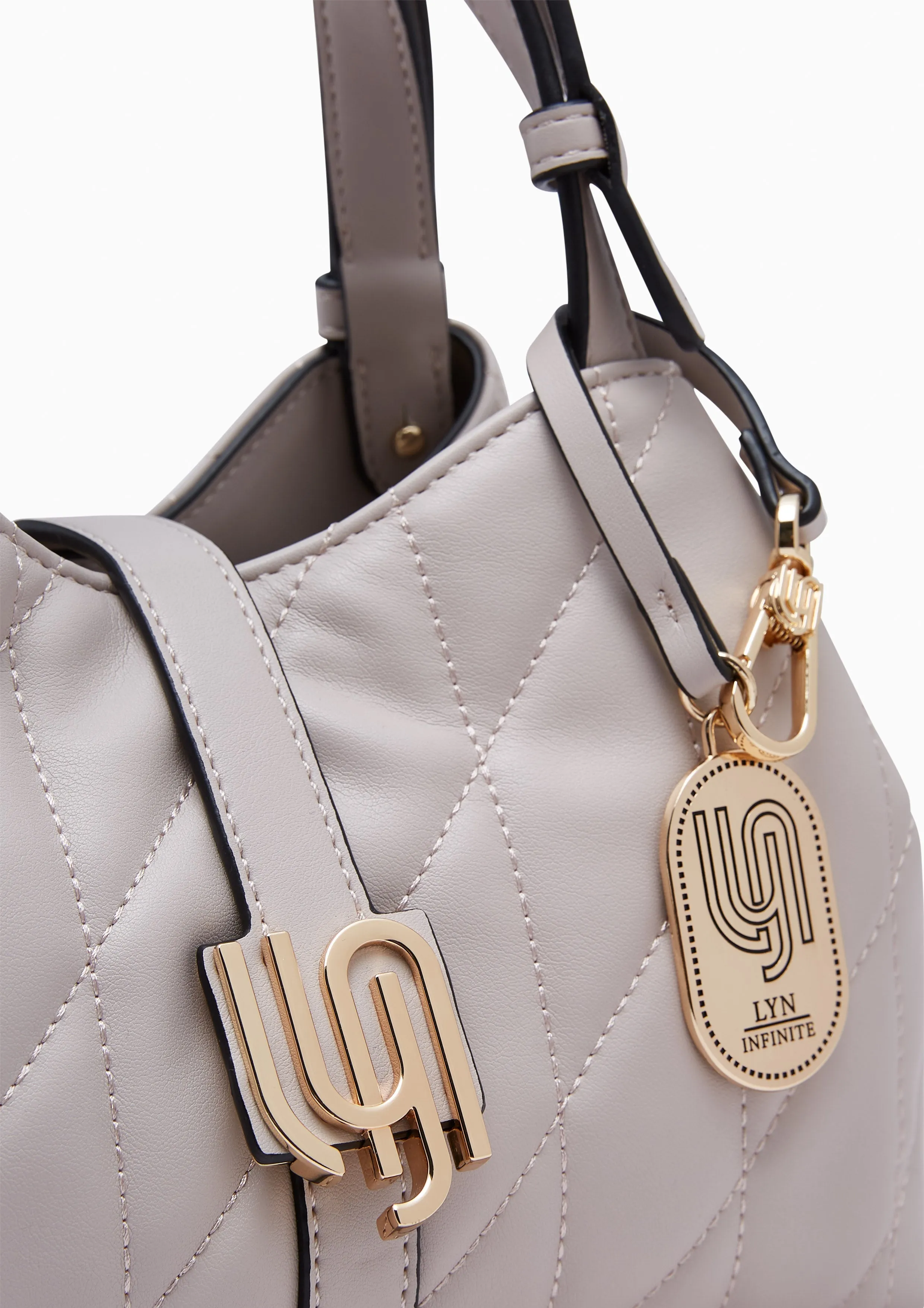 Monica Inf Quilted Tote S Light Grey