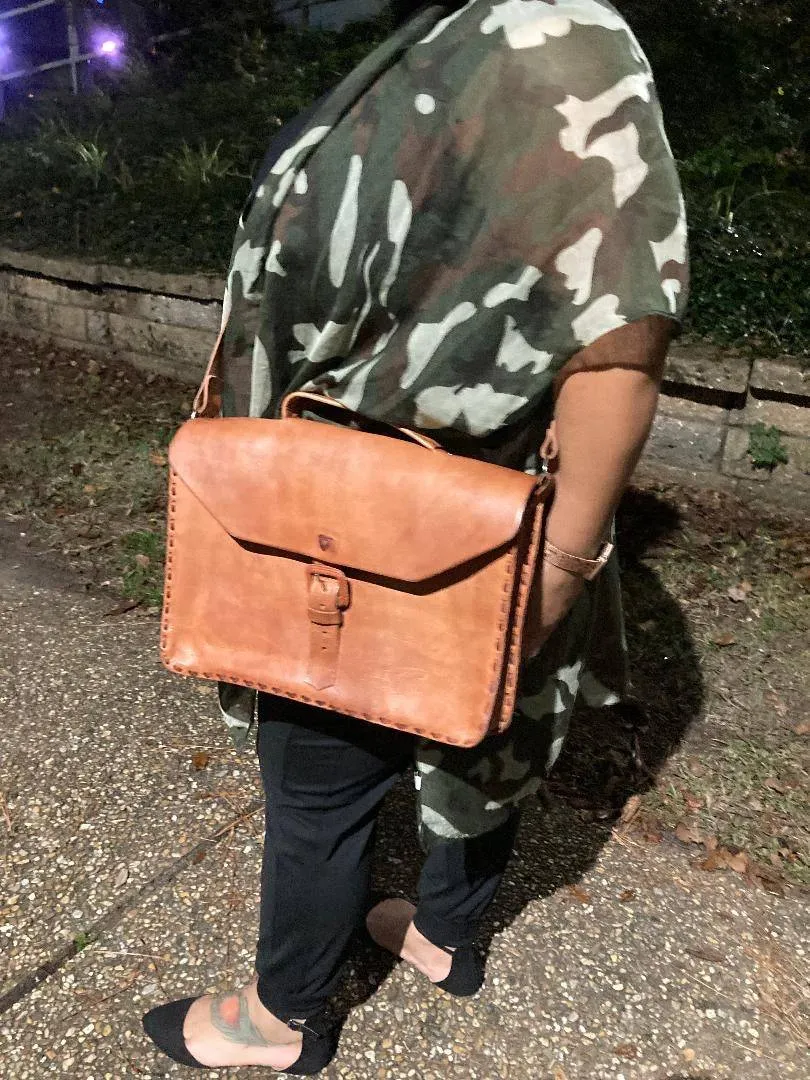Mr. Keith Leather Messenger Laptop Bag