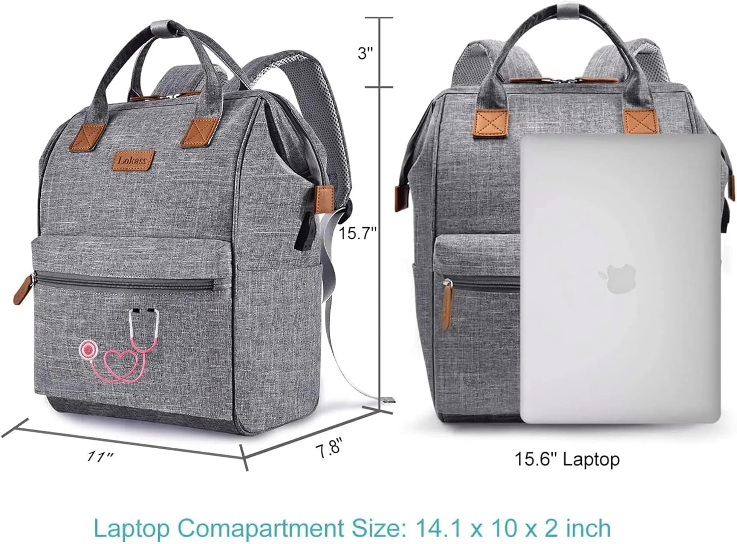 Nurse Backpack/15.6 Inch Laptop Backpack/Nursing Bag for Nurse Work/Home Health Medical Clinical Bag (Style 5)
