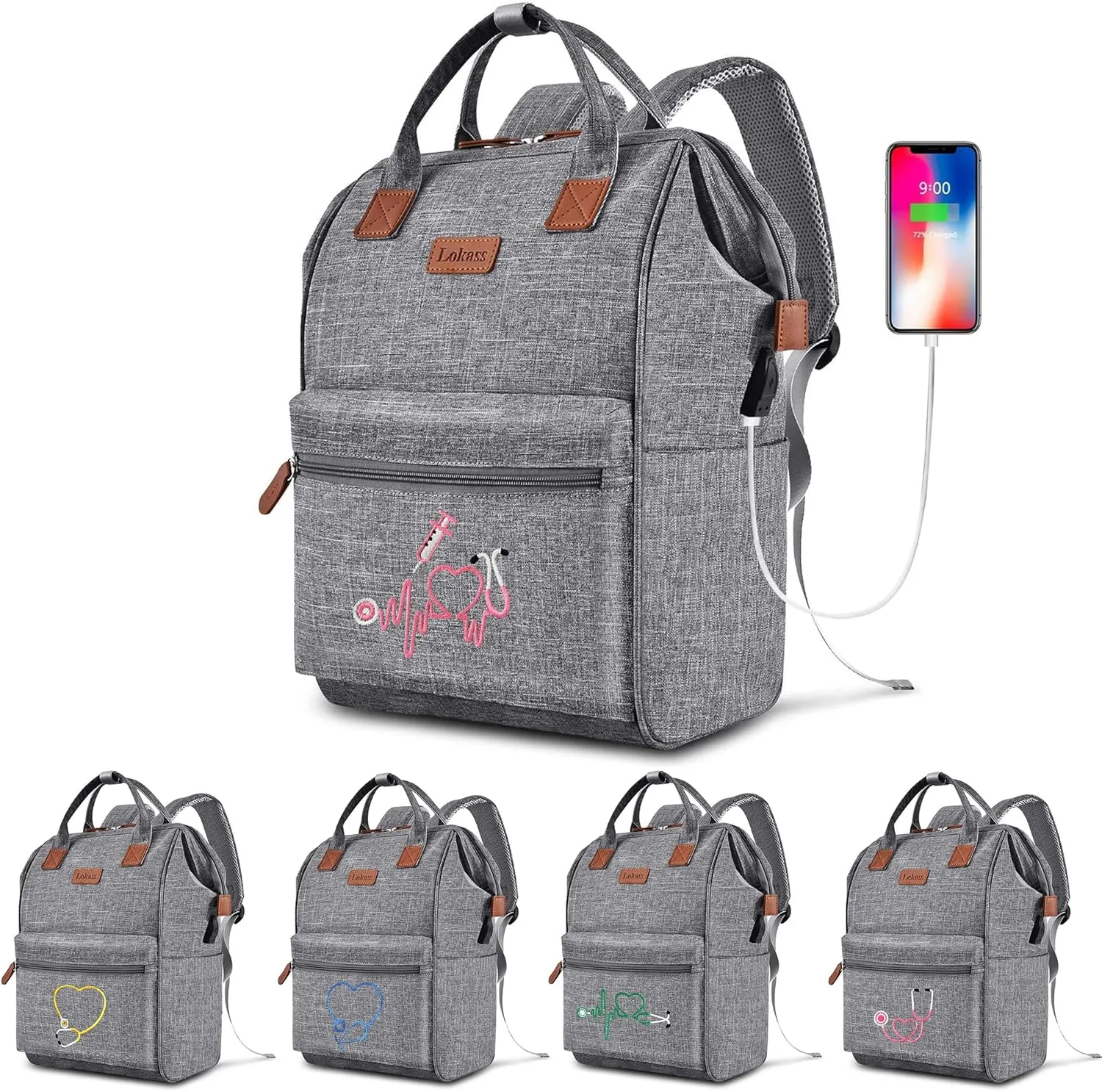 Nurse Backpack/15.6 Inch Laptop Backpack/Nursing Bag for Nurse Work/Home Health Medical Clinical Bag (Style 5)