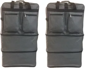 (Pack of 2) 30" Duffle Bag Expandable Rolling Lightweight Wheeled Spinner Suitcase Luggage for Travel and Storage (Gray)
