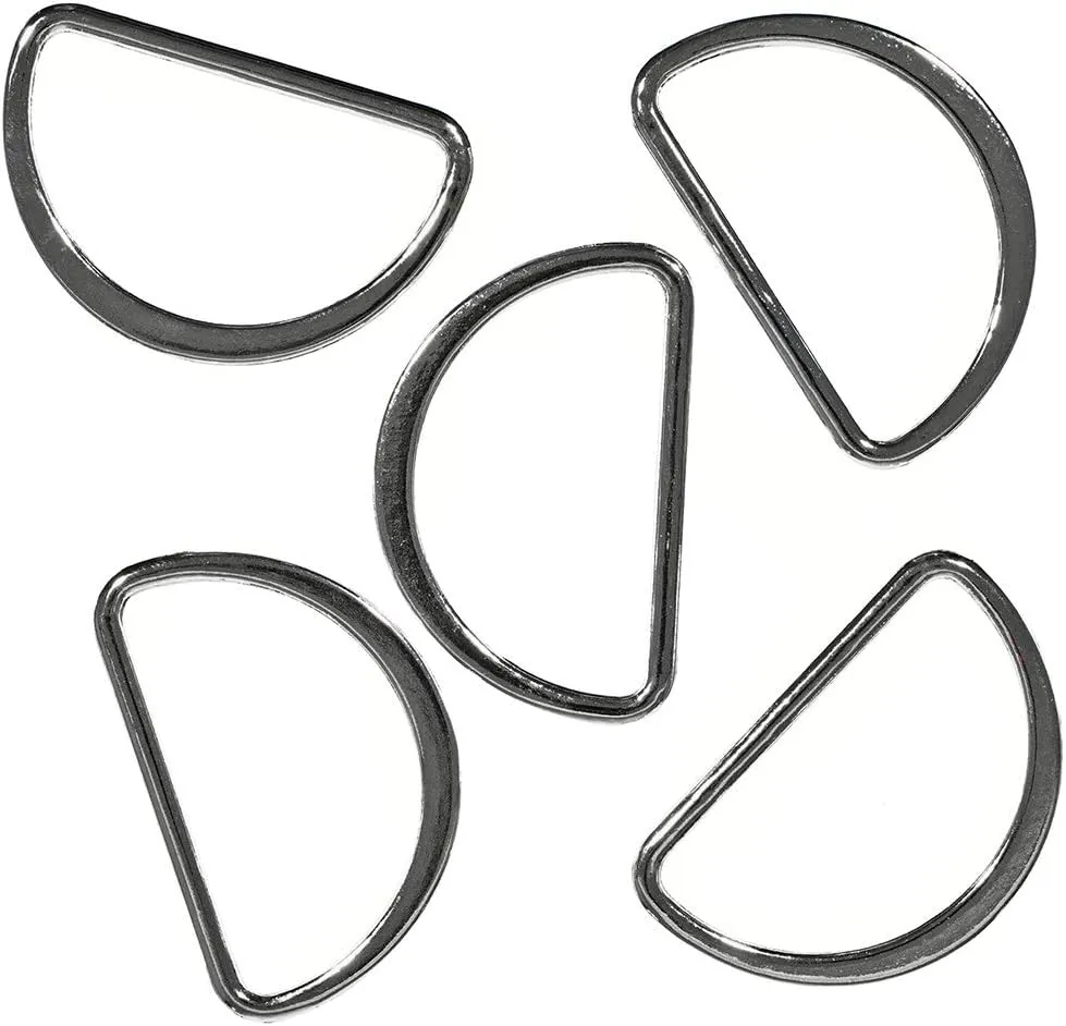 Paracord Planet Flat Metal D-Ring  2 Inch Silver  Do It Yourself Bags, Accessories, Pet Collars, and Straps (2 Pack)