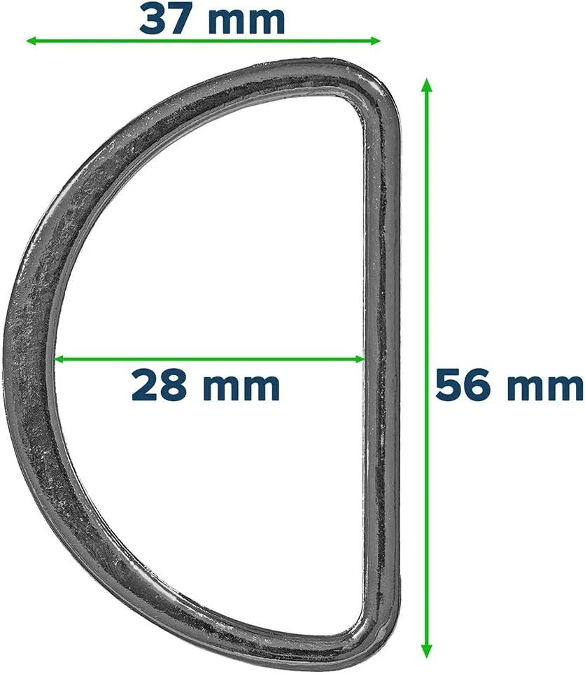 Paracord Planet Flat Metal D-Ring  2 Inch Silver  Do It Yourself Bags, Accessories, Pet Collars, and Straps (2 Pack)