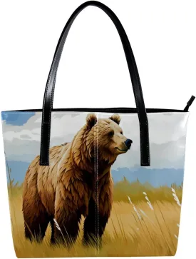 Purses for Women,Tote Bag Aesthetic,Women's Tote Handbags,Bear Meadow