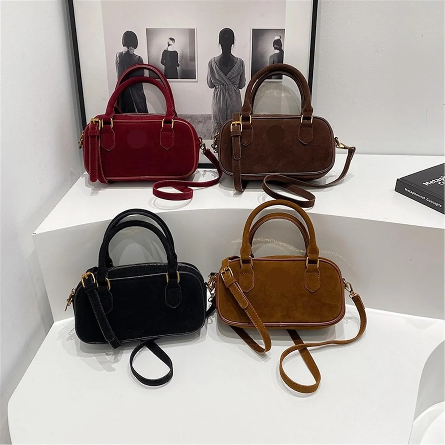 Retro Boston Hand-Held Pillow Bag Fashionable Single Shoulder Crossbody Bags