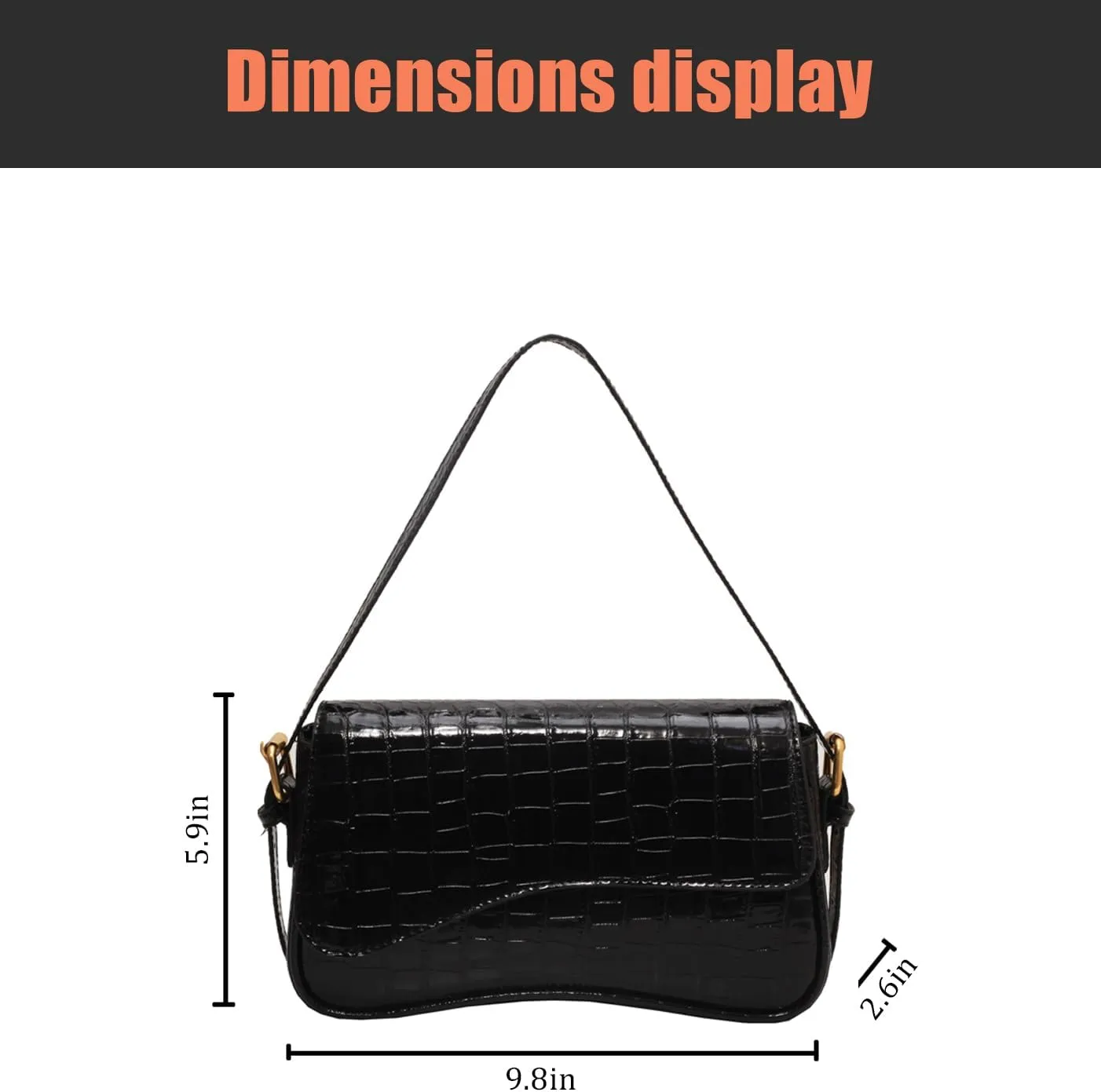 Shoulder Bag for women Y2K Crossbody Vegan Leather Purse Straps Retro Clutch Hobo Hadbags with 2 Removable