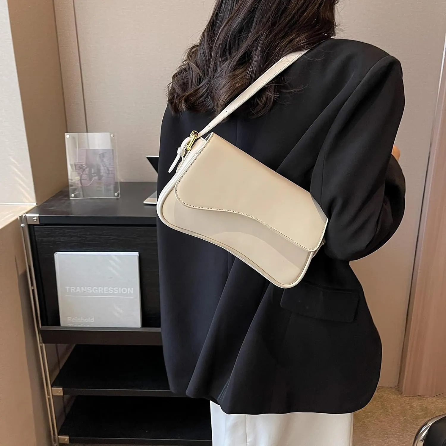 Shoulder Bag for women Y2K Crossbody Vegan Leather Purse Straps Retro Clutch Hobo Hadbags with 2 Removable