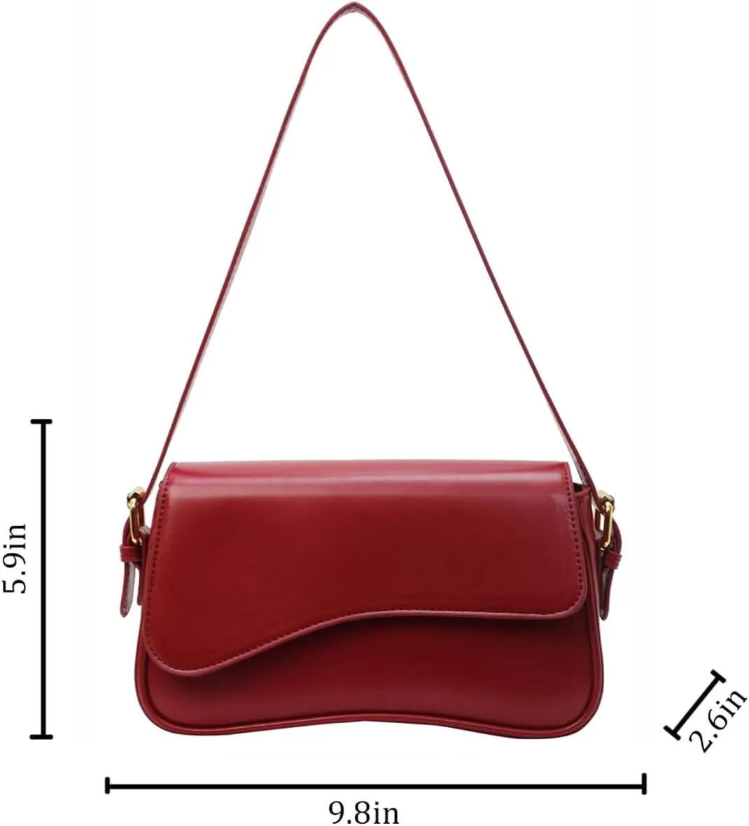 Shoulder Bag for women Y2K Crossbody Vegan Leather Purse Straps Retro Clutch Hobo Hadbags with 2 Removable