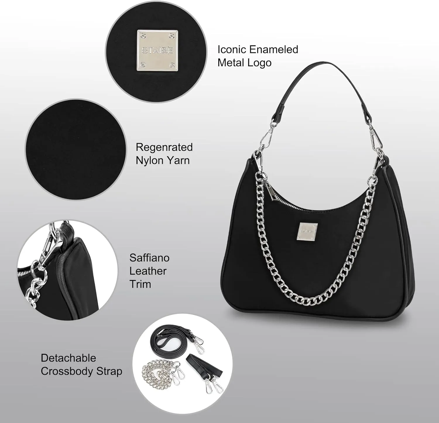 Shoulder Bags for Women, Trendy Crocodile Handbag Purses, Womens Leather Crossbody Bag with Adjustable Straps/Chain