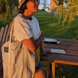 SLEE Linen Messenger-Tote Bag