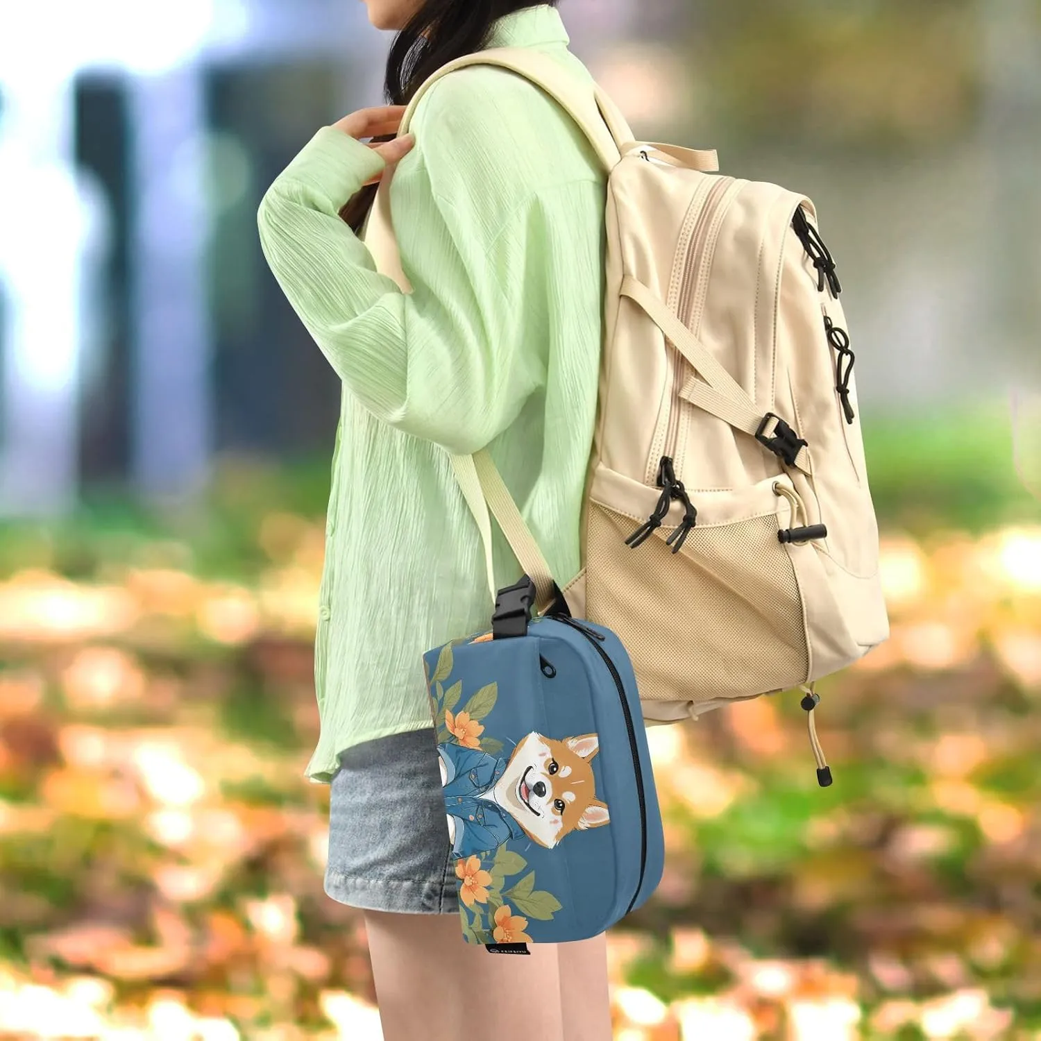 Small Lunch Cooler Bag For Work Outdoor Travel, Leakproof Small Cooler Bag, Mini Insulated Bag, Tiny Frozen Lunch Bag, Insulated Snack Pouch, Easy To Carry, Blue Dog