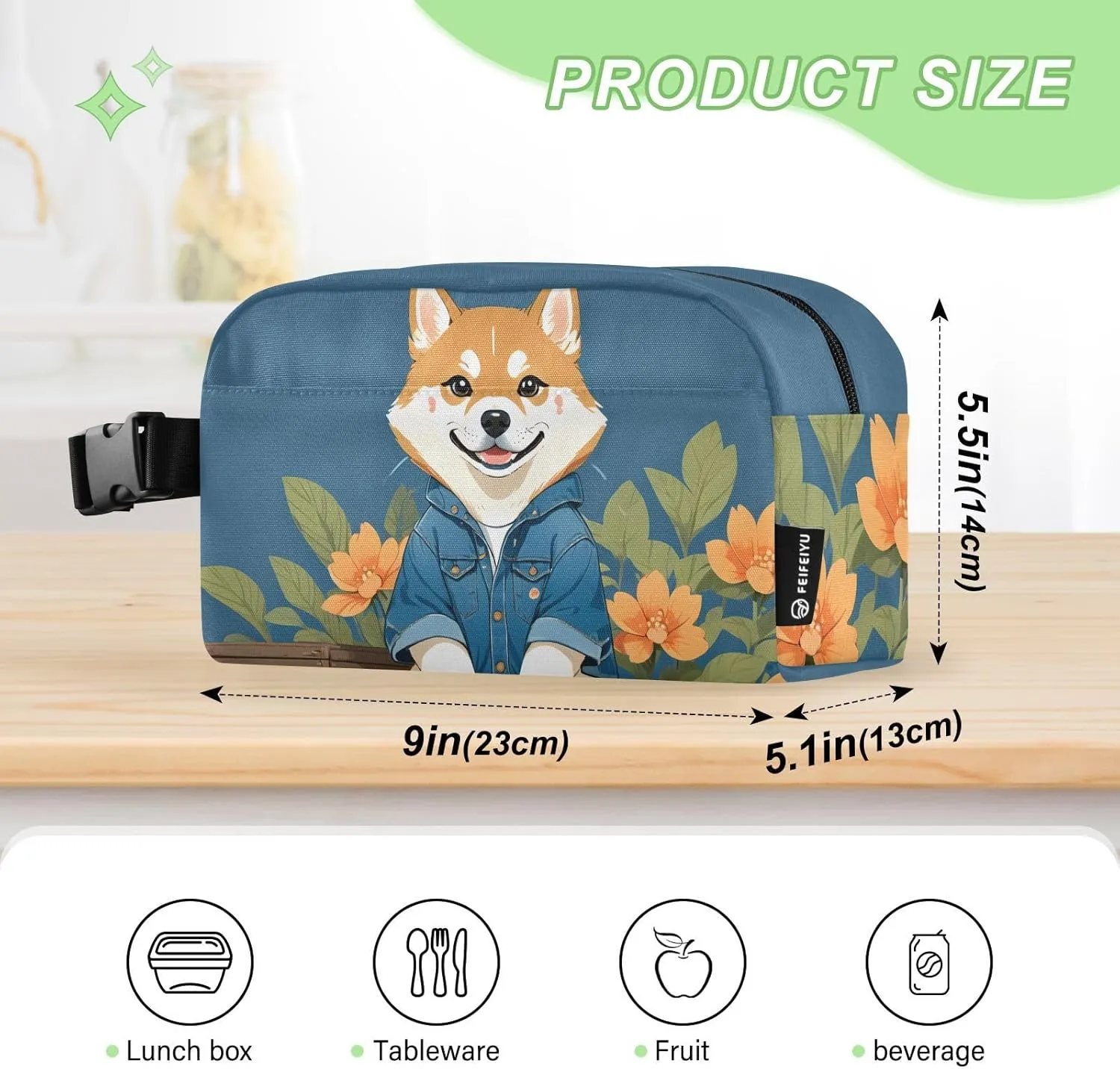 Small Lunch Cooler Bag For Work Outdoor Travel, Leakproof Small Cooler Bag, Mini Insulated Bag, Tiny Frozen Lunch Bag, Insulated Snack Pouch, Easy To Carry, Blue Dog
