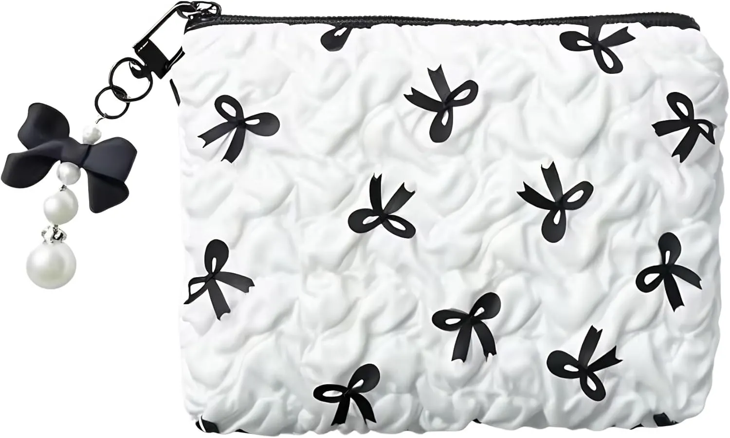 Small Makeup Bag for Purse Bow Makeup Pouch Cute Cosmetic Pouch for Women Portable Mini Cosmetic Bag Travel Mini Makeup Bag For Lipstick Keys Bank Cards
