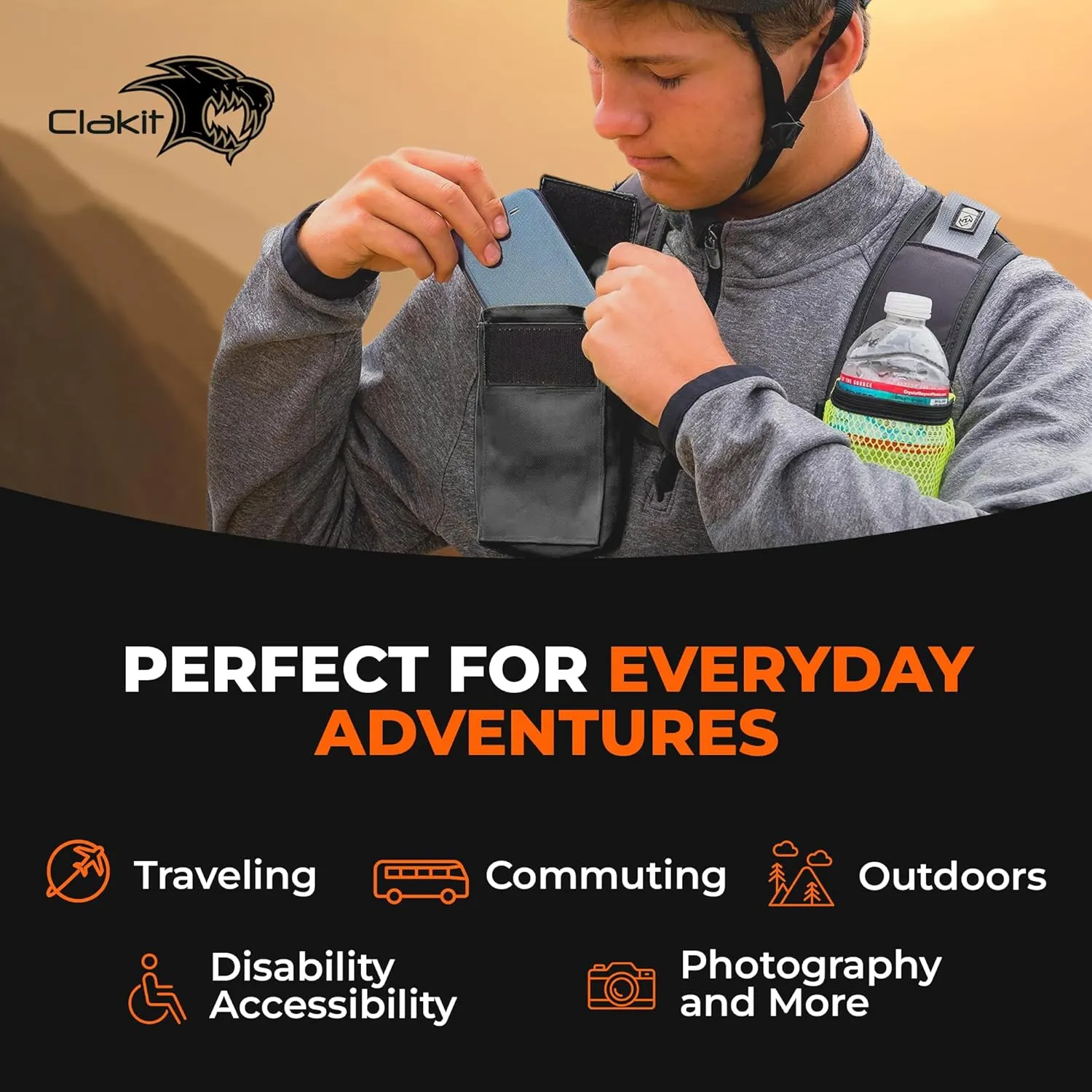 Smartphone Strap Pack - Backpack Shoulder Strap Pocket - Backpack Attachment for Hikers, Travelers, Students, and Commuters