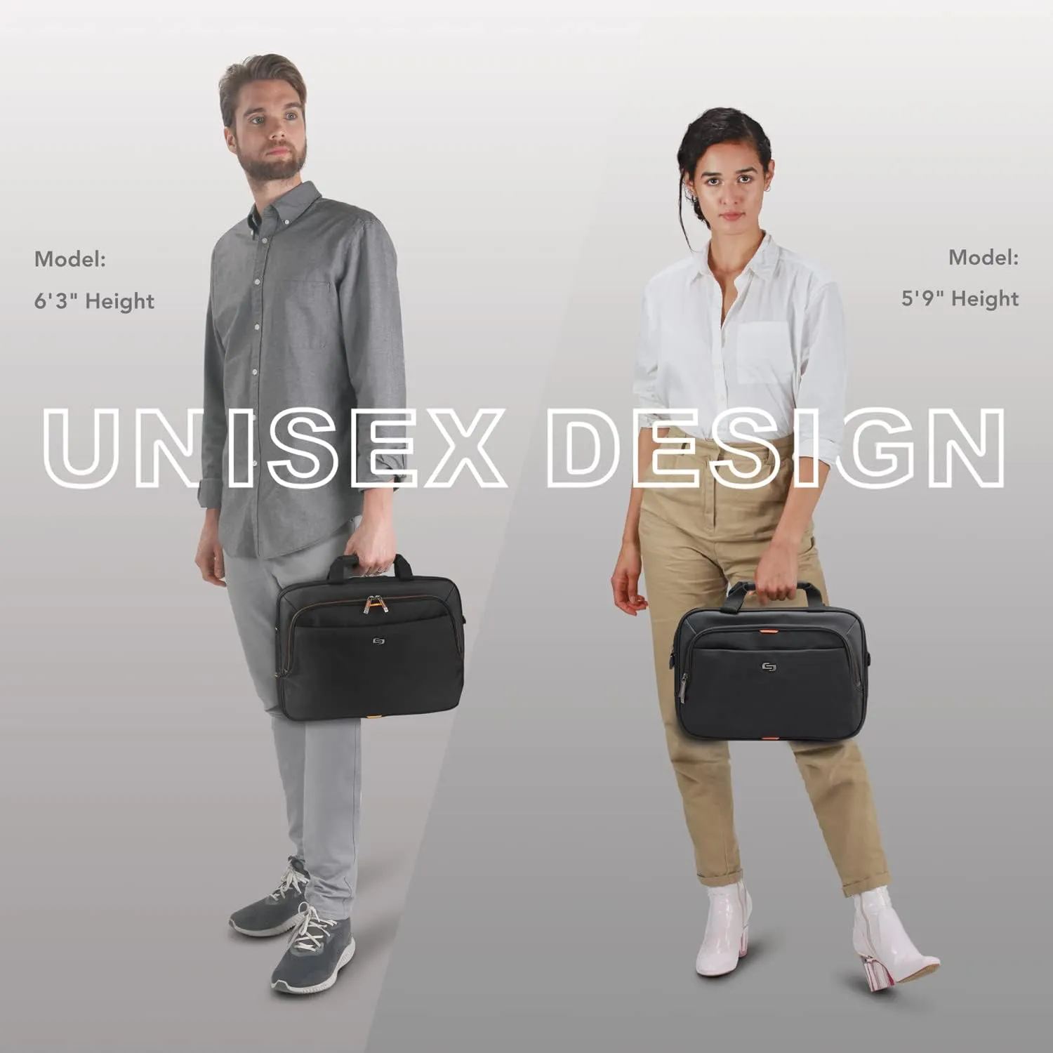 Solo New York Briefcase - Laptop Carrying Bag for Women & Men, Brief for Travel & Work, Adjustable Shoulder Strap - Ace Slim
